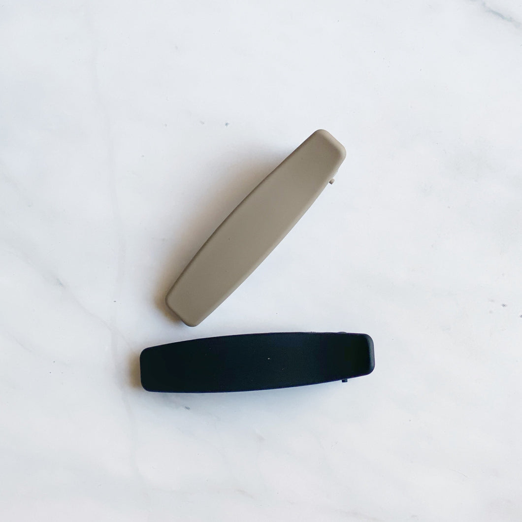 Hair Clips (Black & Taupe - matte finish)